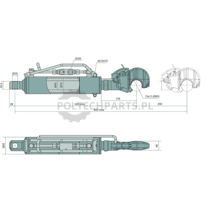 Łącznik górny hydrauliczny - 36128205 - Sklep rolniczy PoltechParts