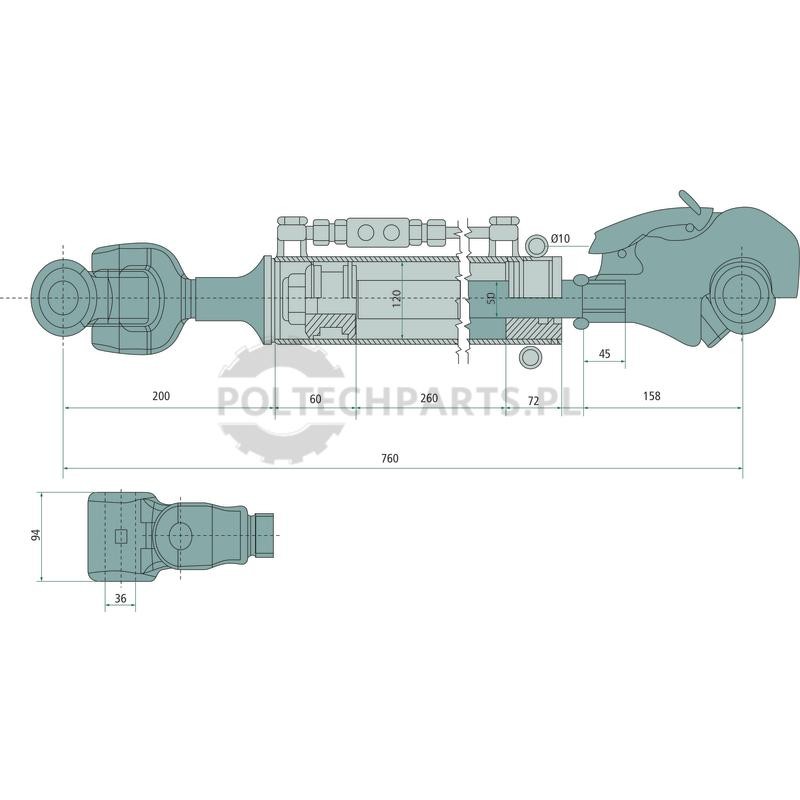 Łącznik górny hydrauliczny