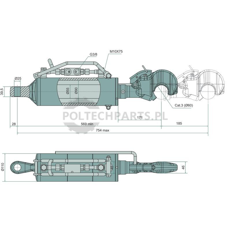 Łącznik górny hydrauliczny - 36123826 - Sklep rolniczy PoltechParts