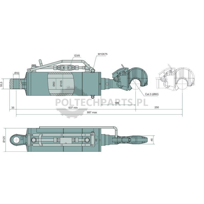 Łącznik górny hydrauliczny - 36110762 - Sklep rolniczy PoltechParts