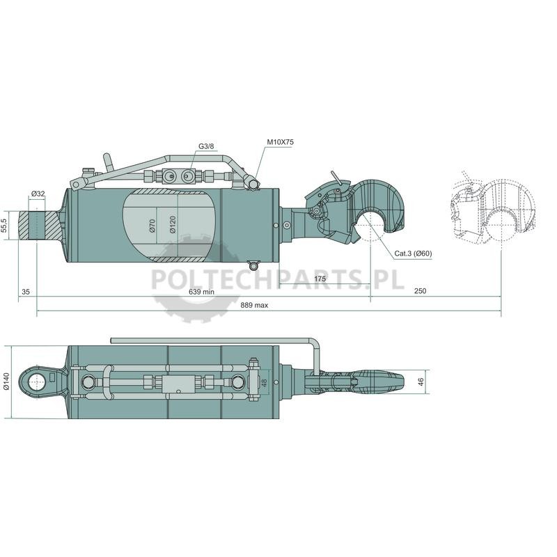 Łącznik górny hydrauliczny - 36126707 - Sklep rolniczy PoltechParts