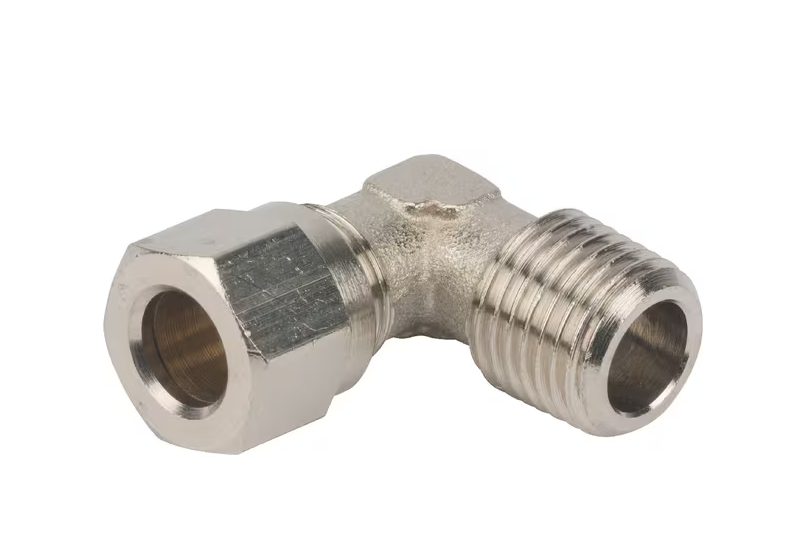 Złącze kolankowe, złącze 8 mm na pierścień zacinający / gwint zew. 1/4" BSPT ECCRT814