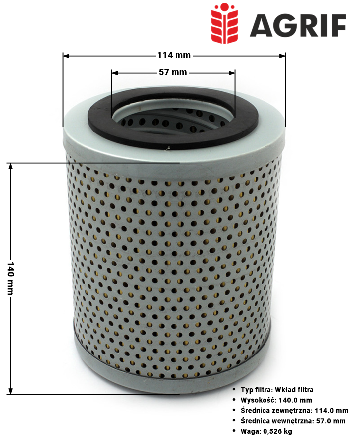 Filtr hydrauliki Agrif AG1009 — zamiennik | poltechparts.pl