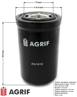 Filtr hydrauliki Agrif AG1010 — zamiennik | poltechparts.pl