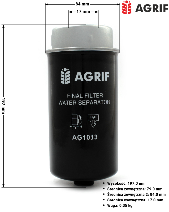 Filtr paliwa Agrif AG1013 — zamiennik | poltechparts.pl