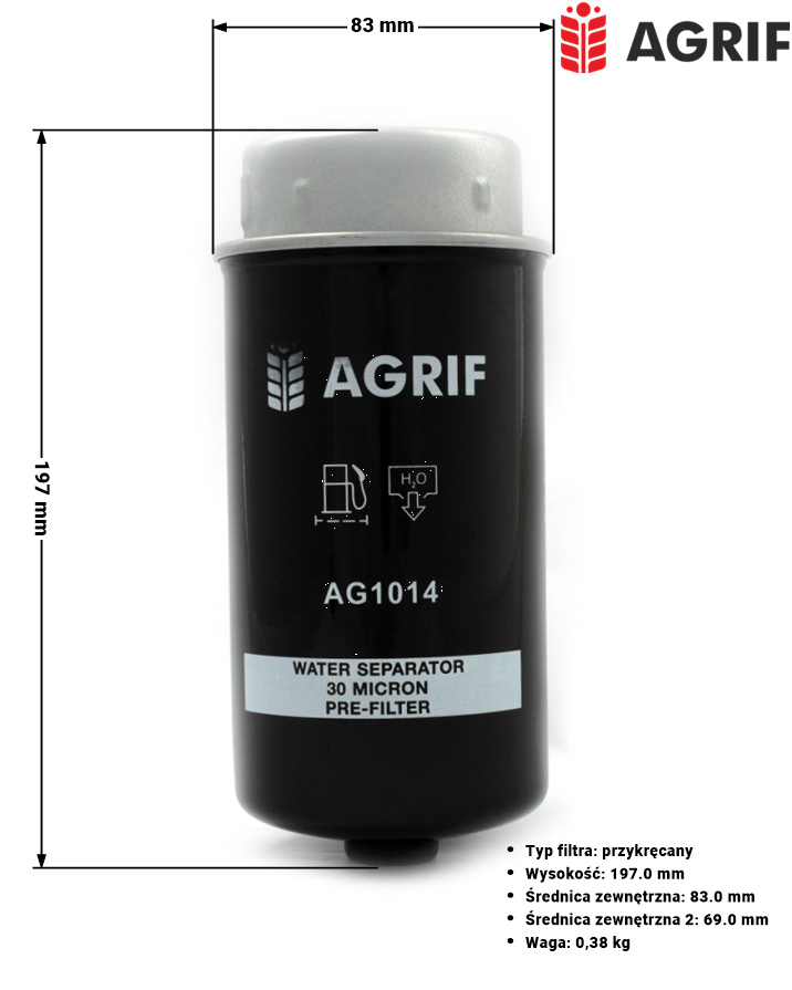 Filtr paliwa Agrif AG1014 — zamiennik | poltechparts.pl