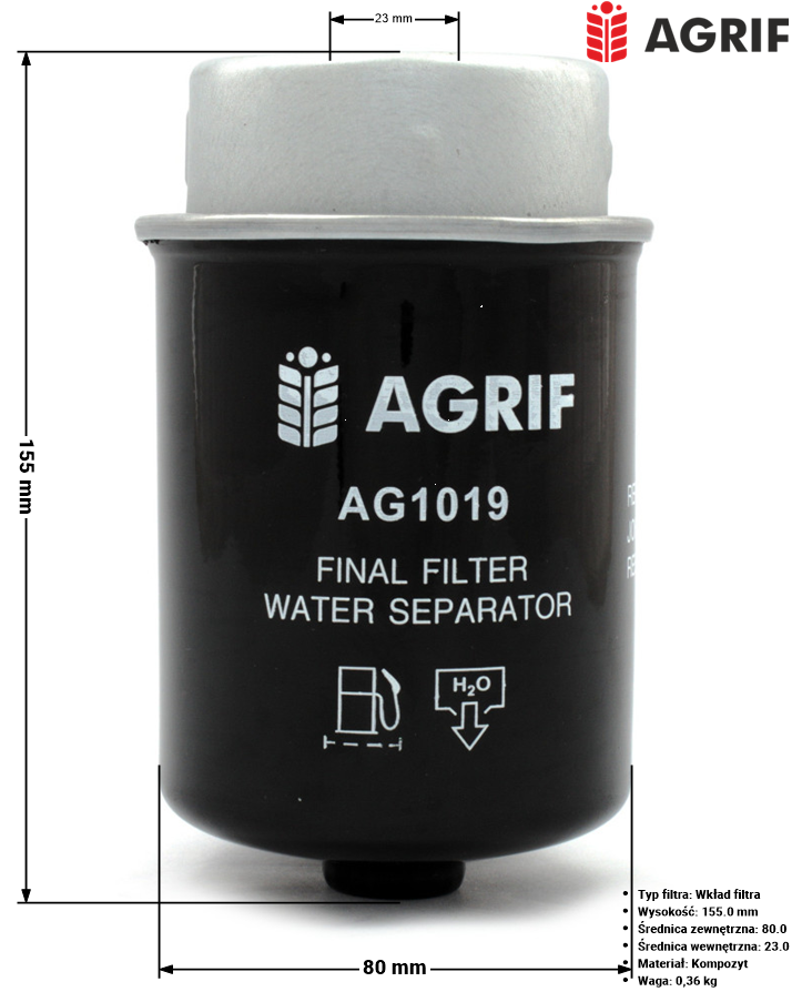 Filtr paliwa Agrif AG1019 — zamiennik | poltechparts.pl