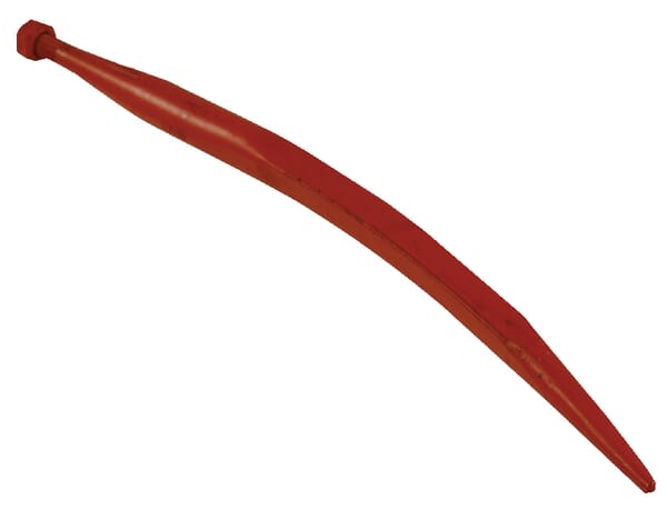 Ząb ładowacza, wygięty zamykający, profil kwadratowy 35x600 mm końcówka szpiczasta z nakrętką M20x1.5 czerwony Kverneland Kubota KK221191
