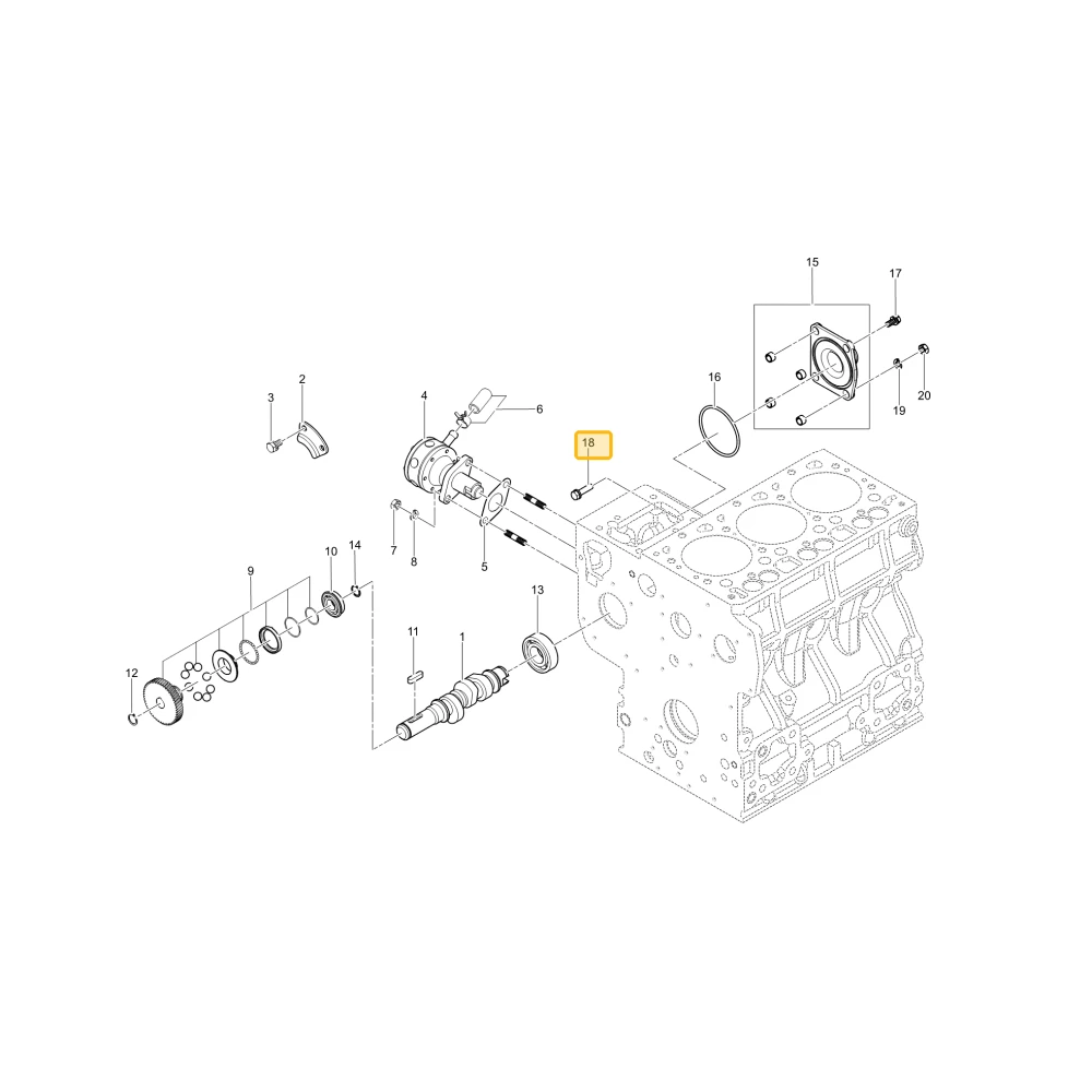 BOLT, WITH WASHER KIOTI 01123-50835