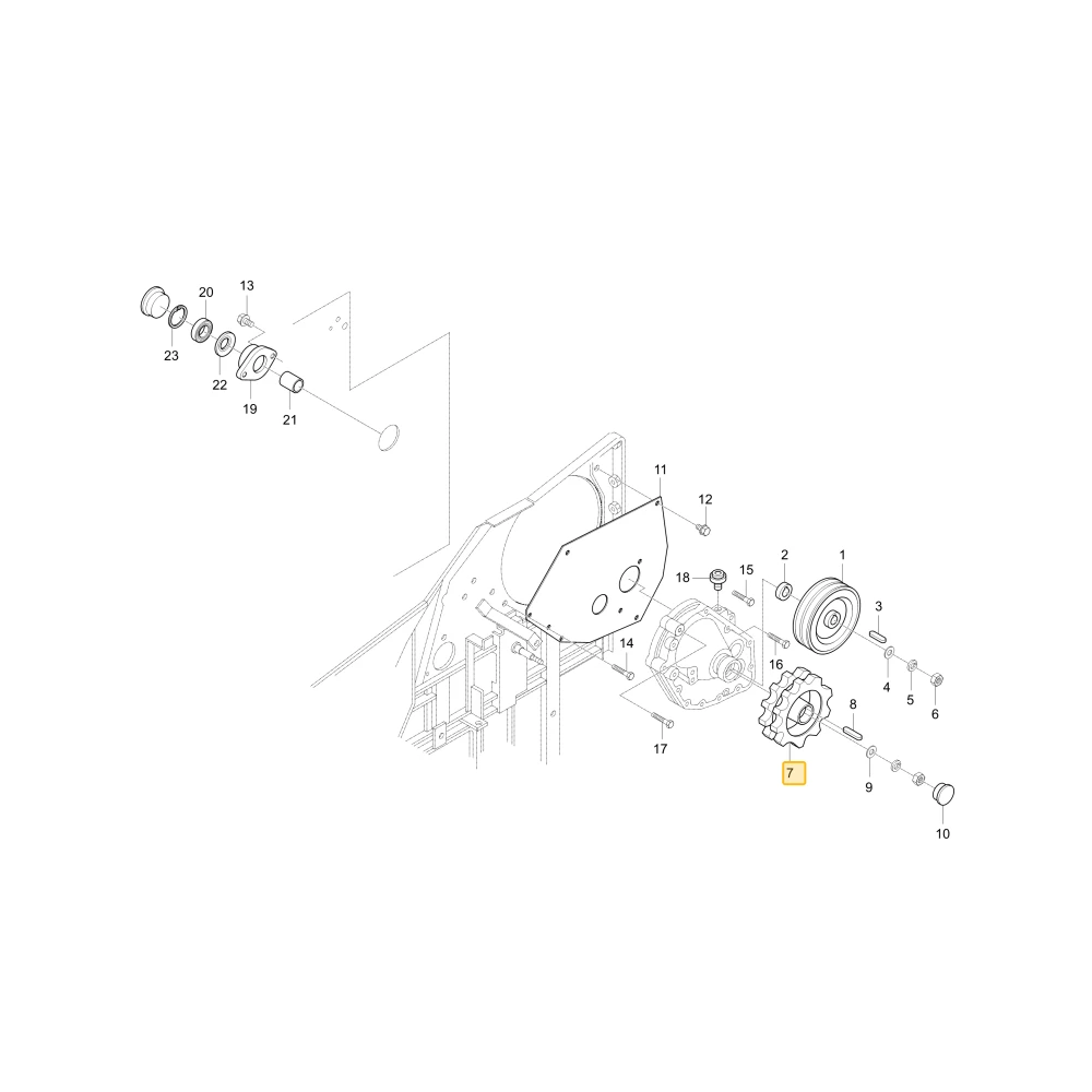 Koło łańcuchowe łańcucha zasilania 12 KIOTI C7131-35351