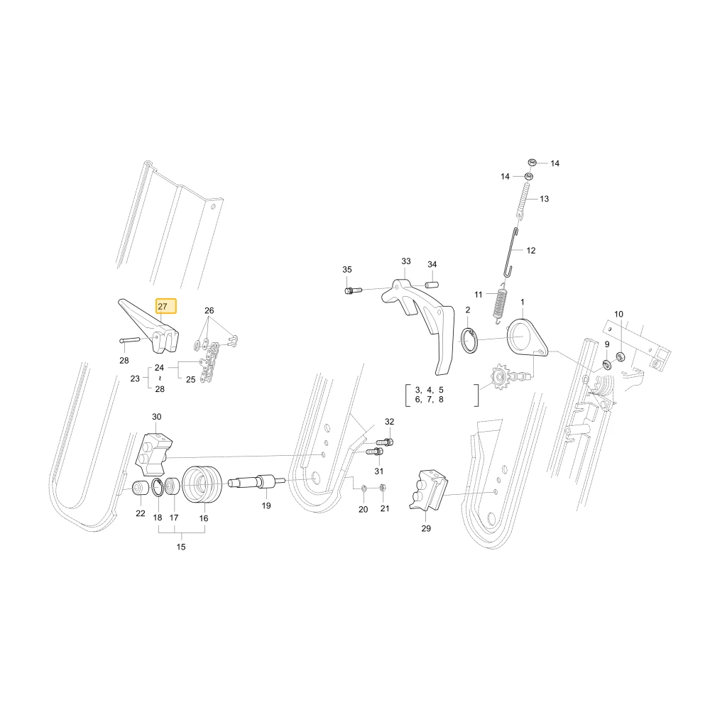 Pazur łańcucha podbierającego Up KIOTI C7220-54223