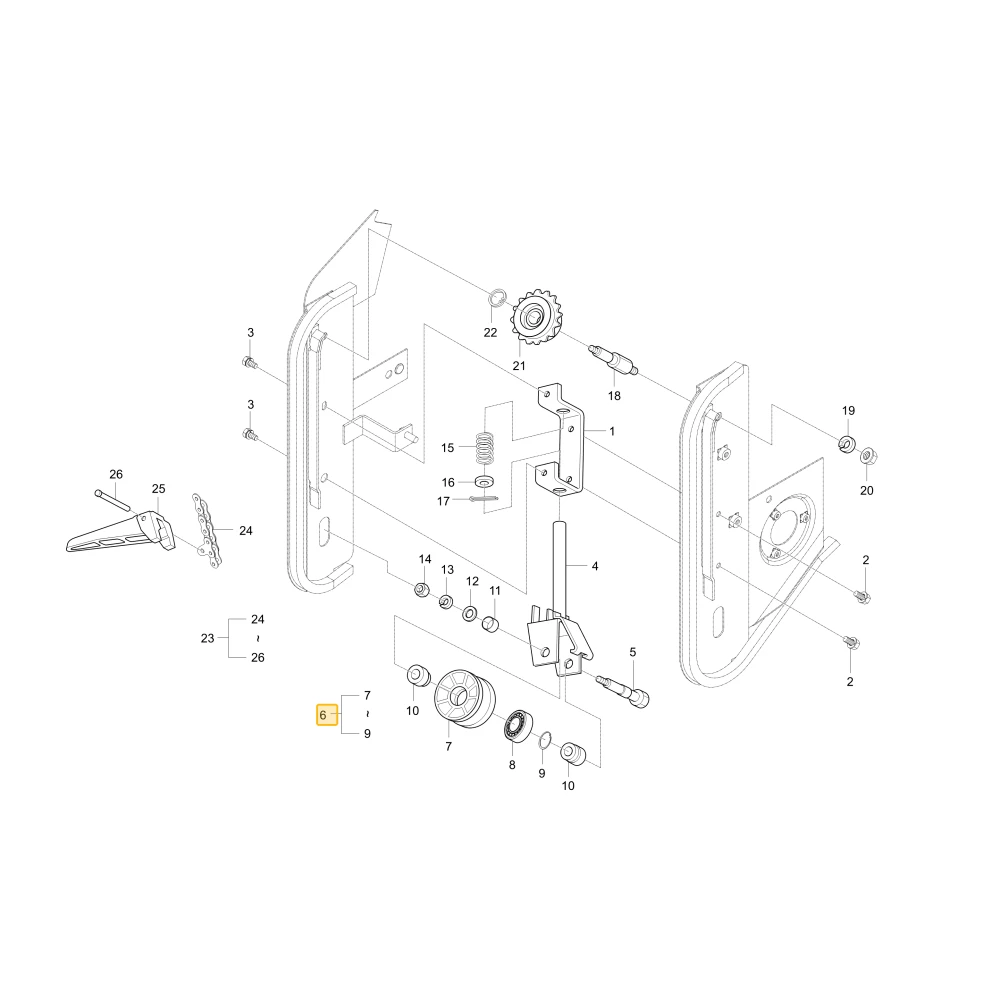Rolka łańcucha uchwytu KIOTI C7323-65101