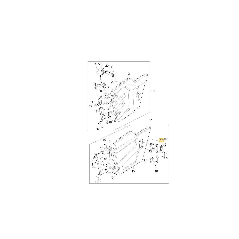 Wspornik lewych drzwi Locker 1 KIOTI 84554-120-0000