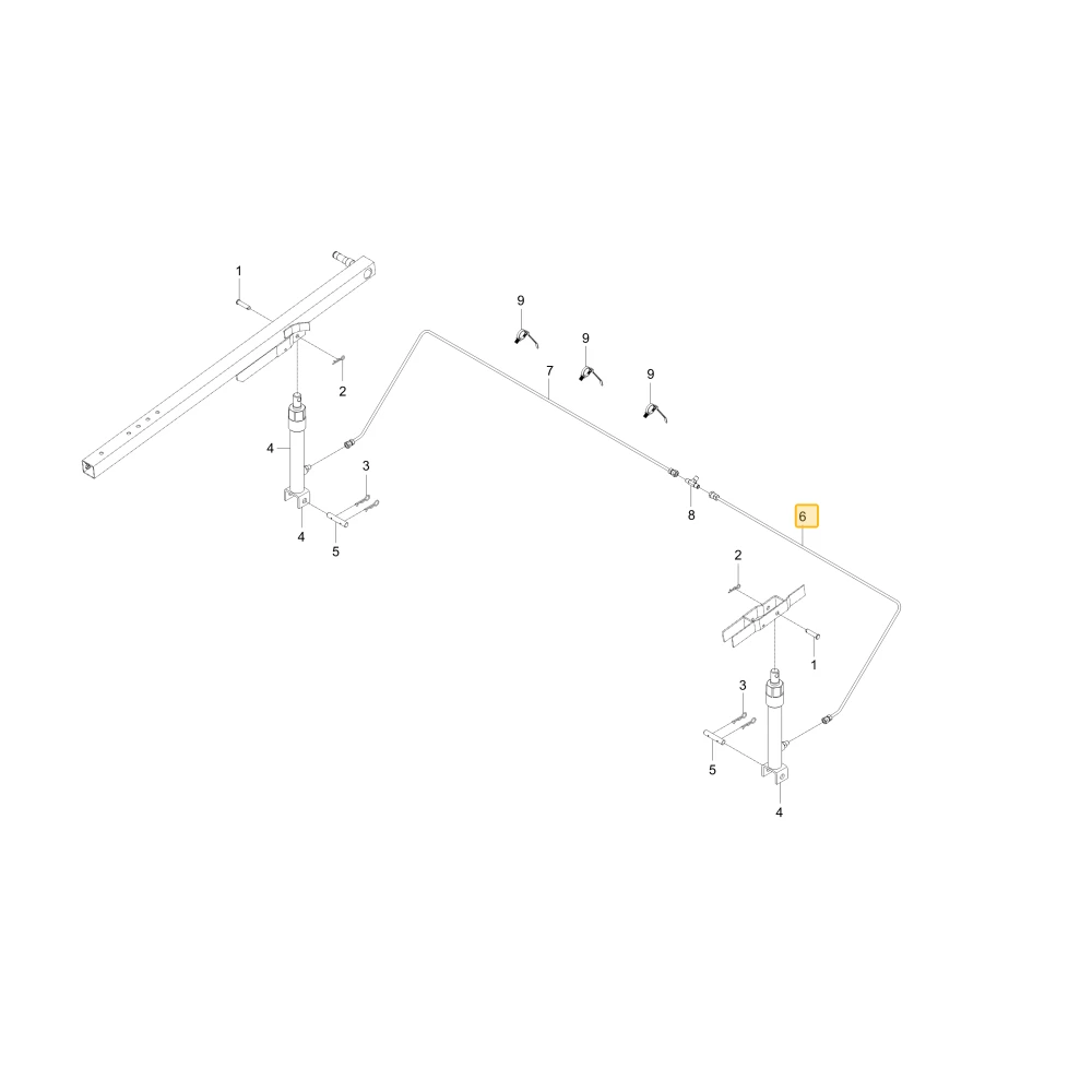 Rura lewego cylindra bębna KIOTI C1111-27442