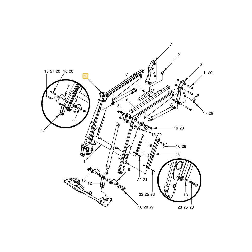 Prawy łącznik KIOTI FTF40-51600-01