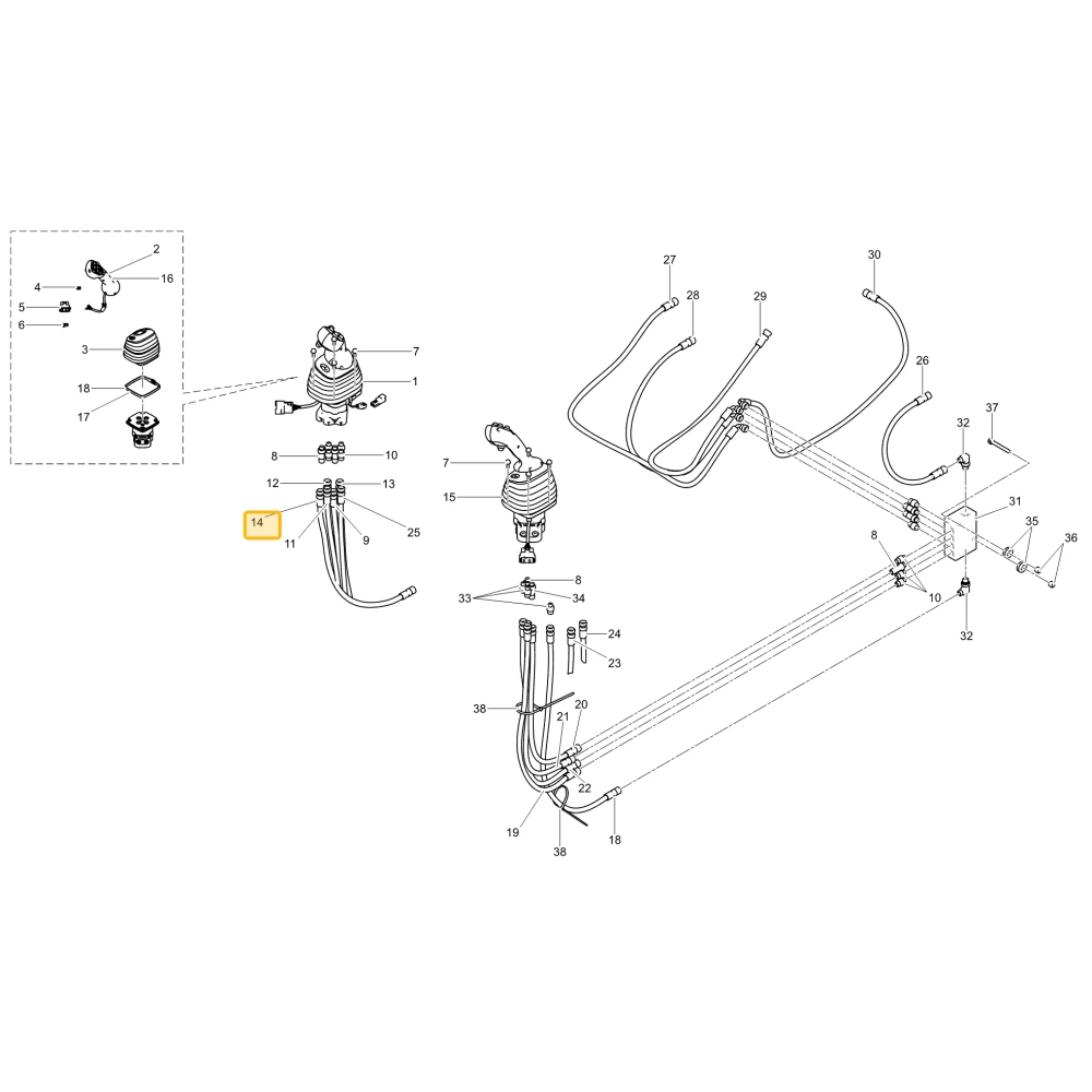 Prawy wąż hydrauliczny T Rcv KIOTI LF13-0053C