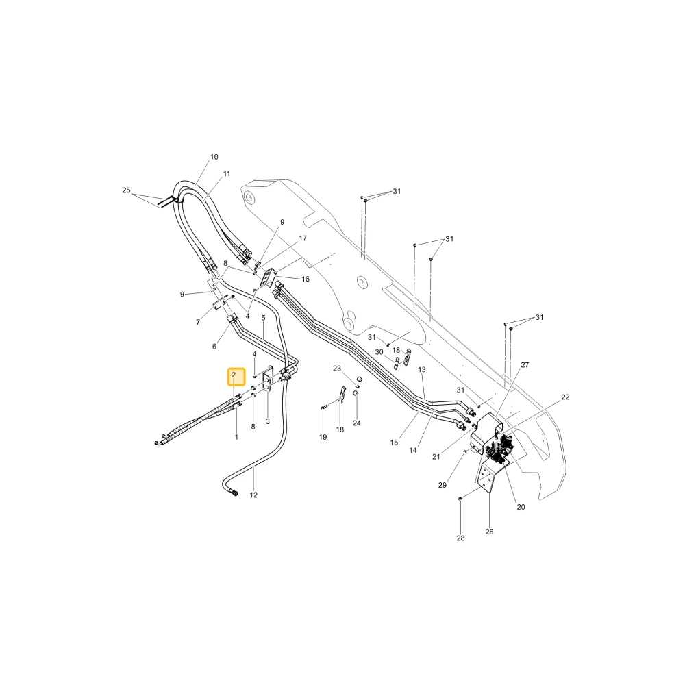 Wąż hydrauliczny OL Male 1 KIOTI LF13-0394B