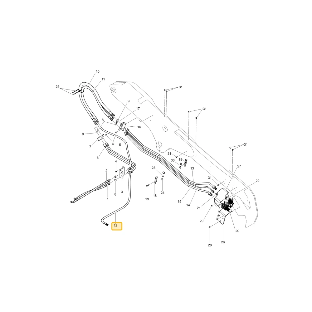 Wąż hydrauliczny OL T2 KIOTI LF13-0572B