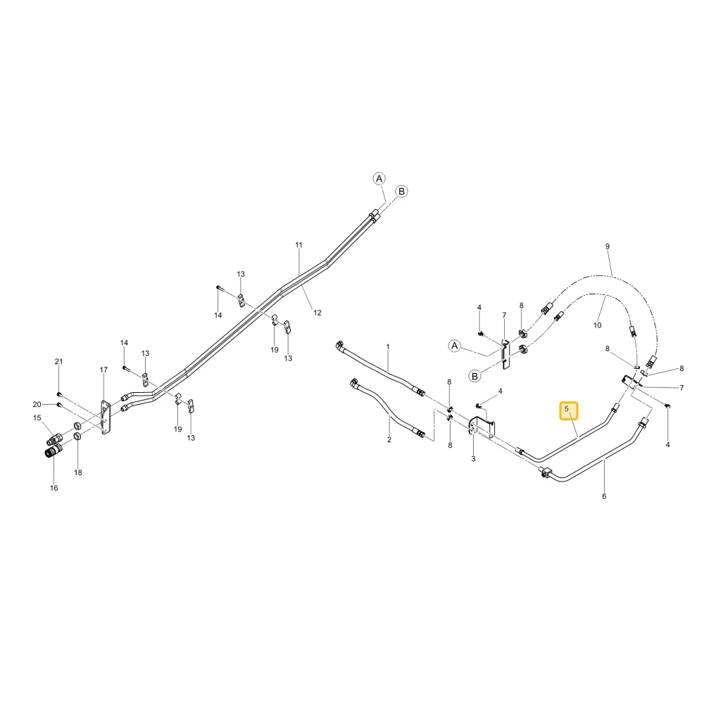 Rurka hydrauliczna KIOTI LF13-0588B