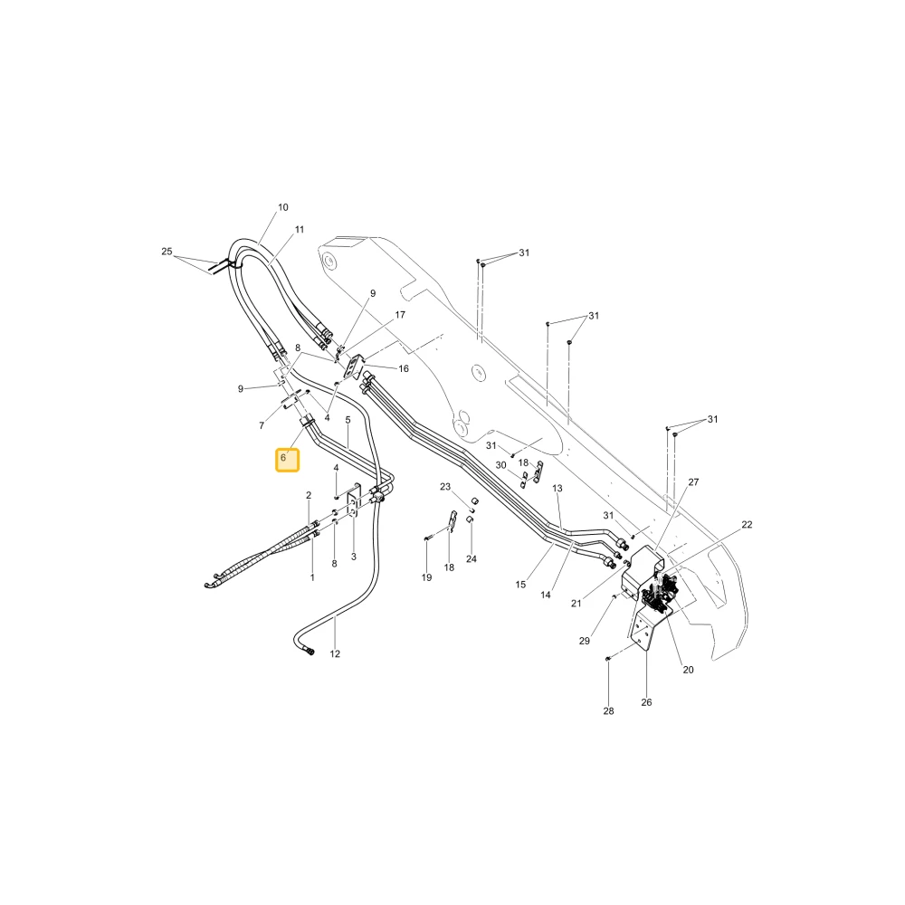Rurka hydrauliczna KIOTI LF13-0589B