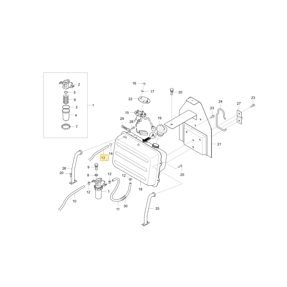 Rurka paliwowa 3 KIOTI T2350-35531