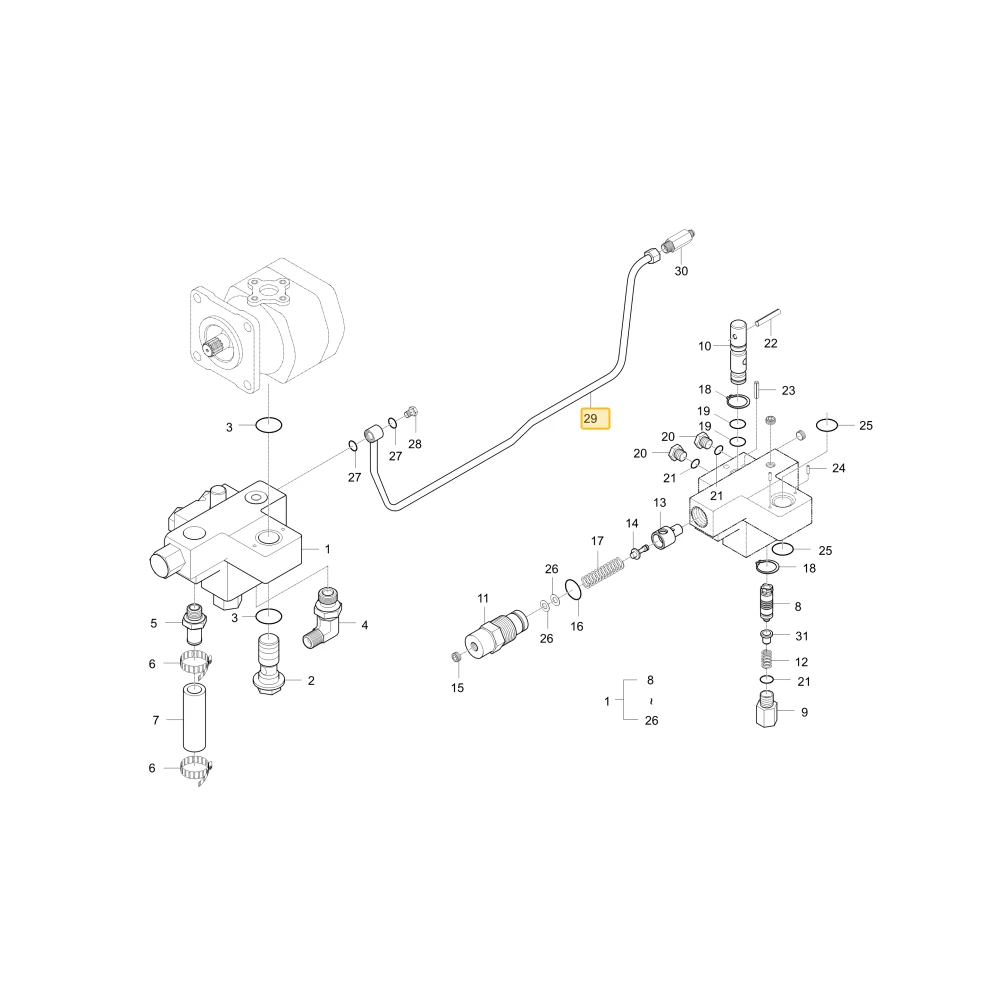 Rurka hydrauliczna P KIOTI T2350-37053