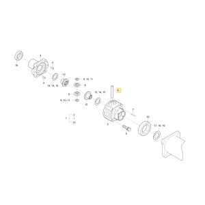 Wał zębnika mechanizmu różnicowego KIOTI T2350-43111