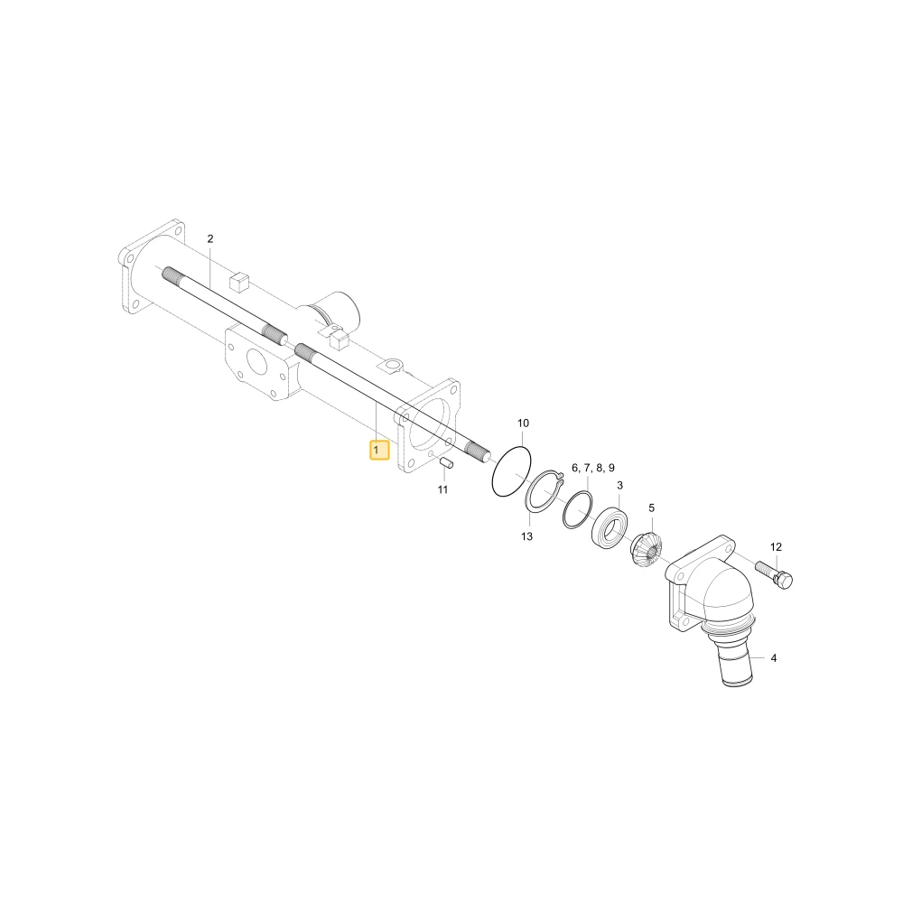 Wał lewego koła zębatego mechanizmu różnicowego KIOTI T2350-43811