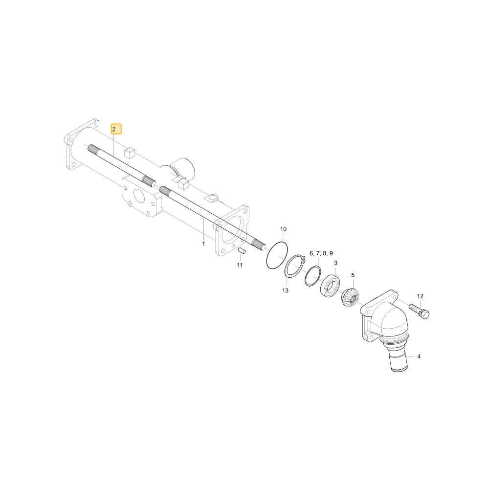 Wał prawego koła zębatego mechanizmu różnicowego KIOTI T2350-43821
