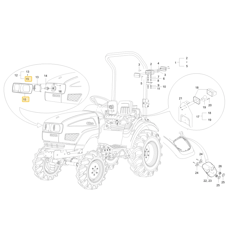 Pokrywa reflektora przedniego KIOTI T2350-50531