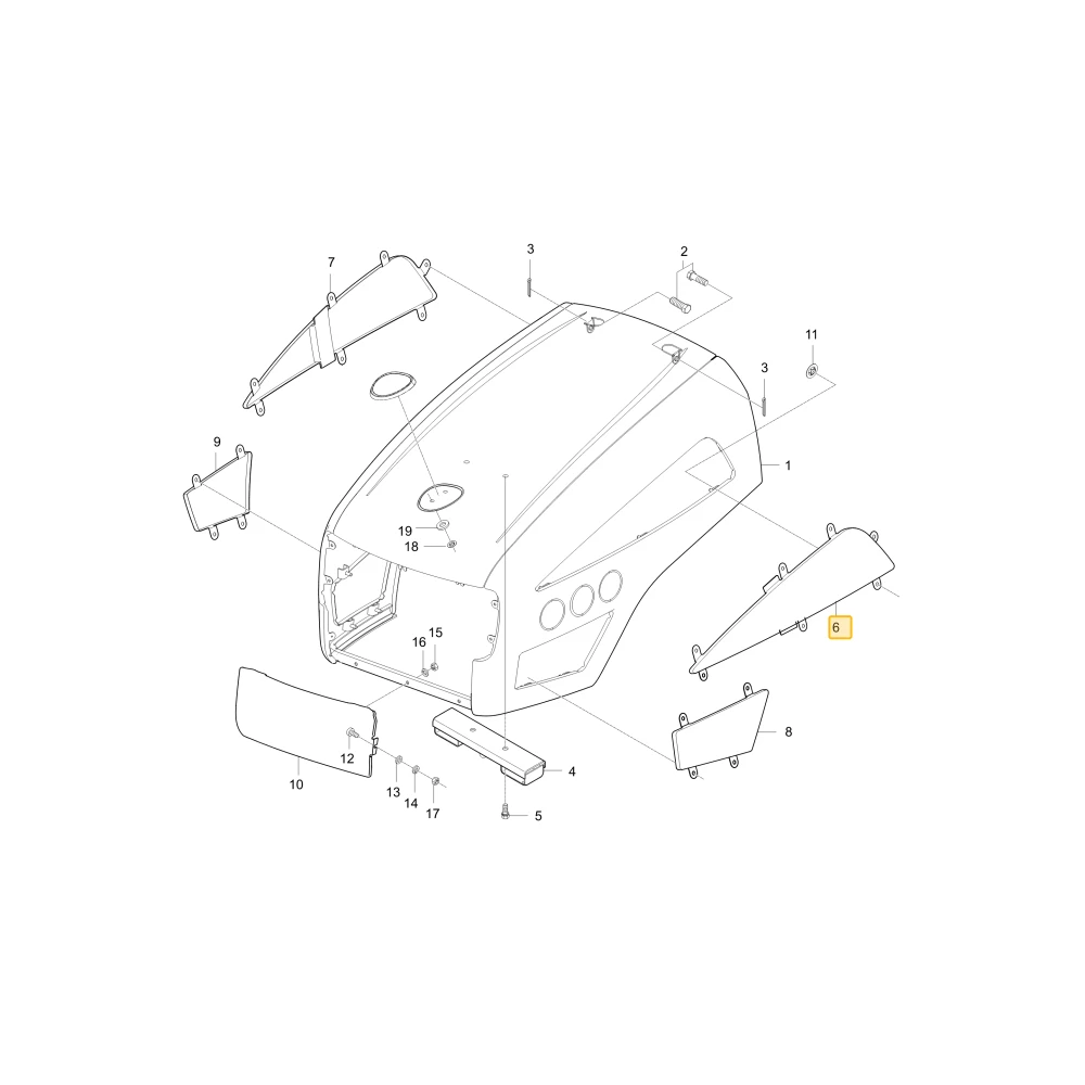 Siatka lewego grilla 1 KIOTI T2350-50753BB