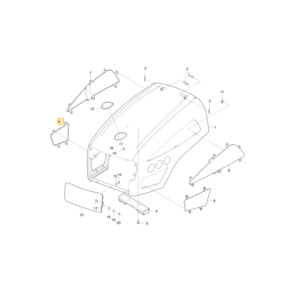 Siatka prawego grilla 4 KIOTI T2350-50782
