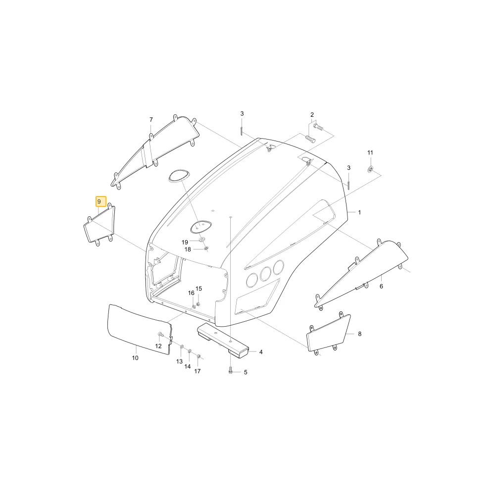 Siatka prawego grilla 4 KIOTI T2350-50782BB