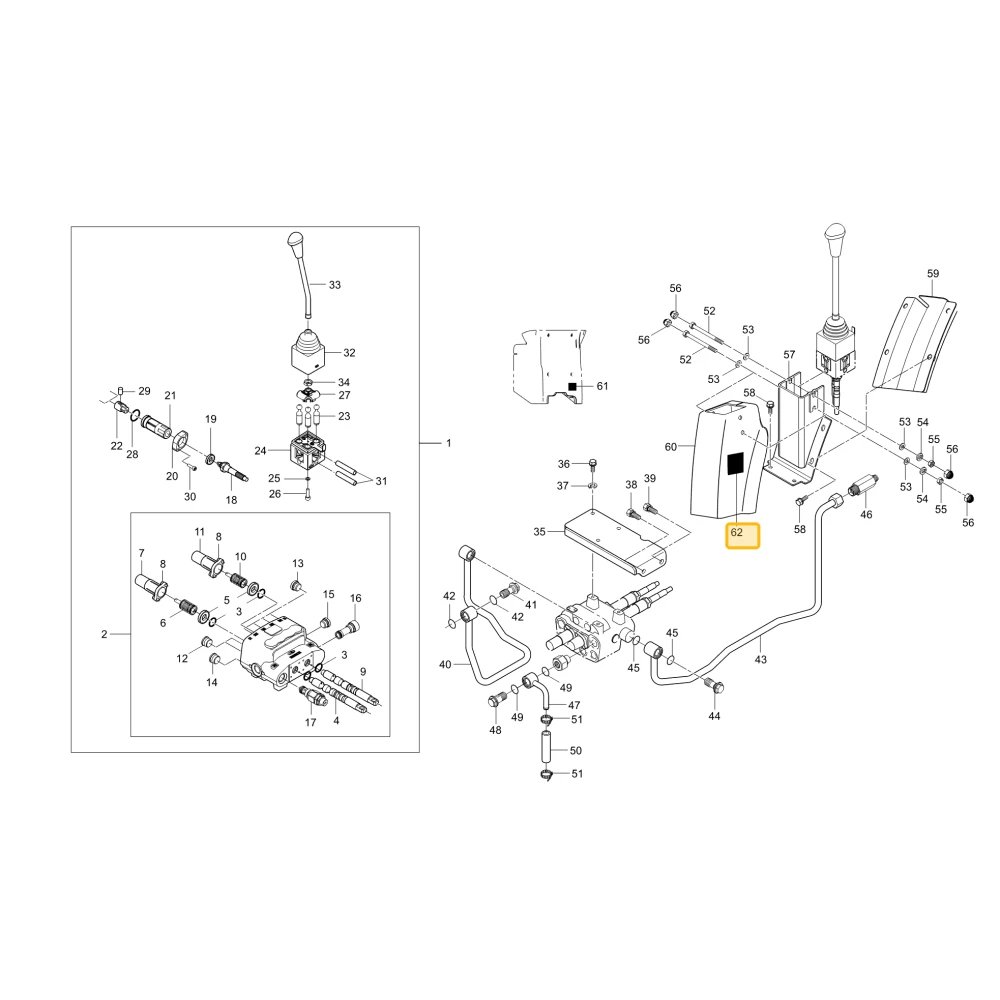 Naklejka joysticka ostrzegawcza KIOTI T2350-54141