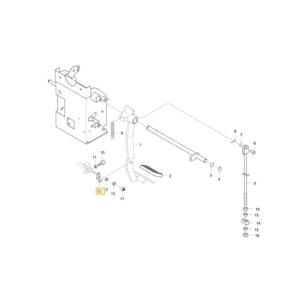 Hak pedału sprzęgła KIOTI T2350-55871