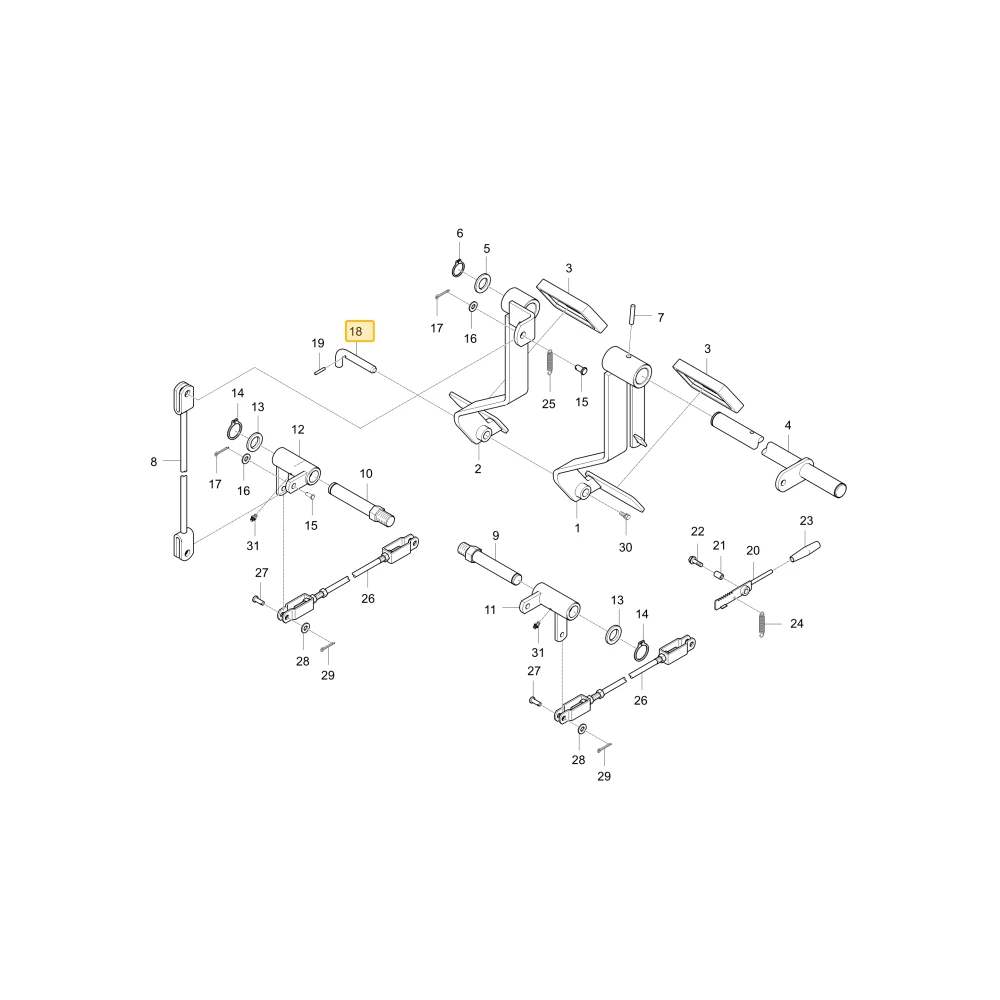 Sworzeń pedału mocującego hamulca KIOTI T2350-55942