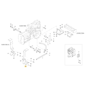 Uchwyt lewego łańcucha kontrolnego KIOTI T2350-85212ED