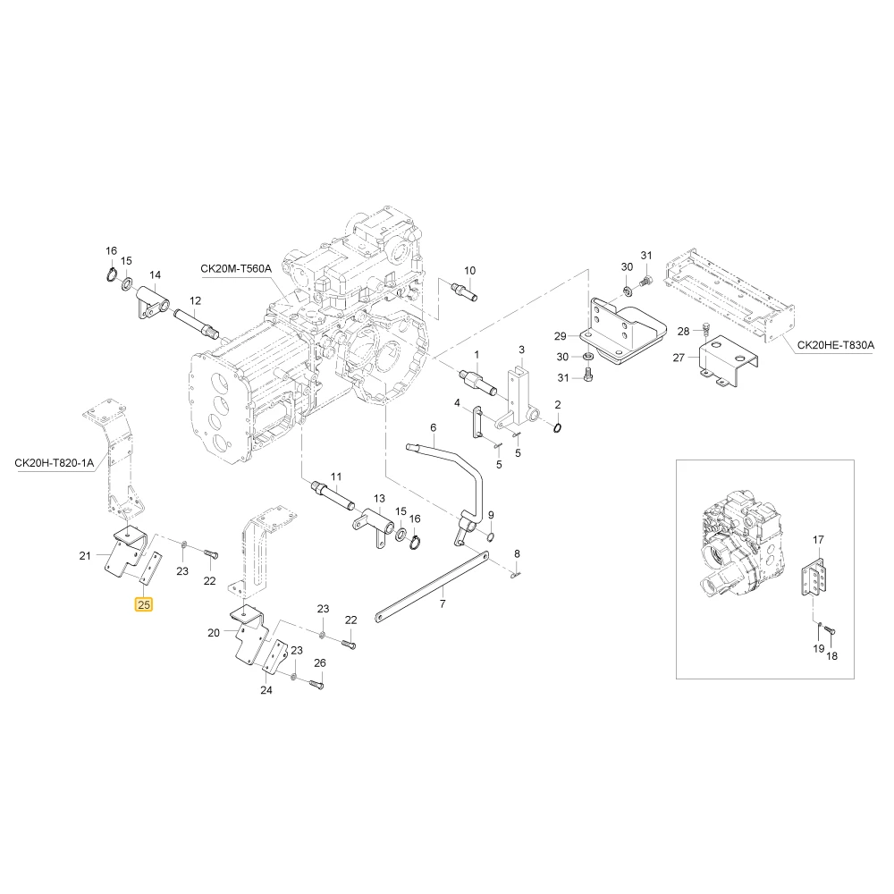 Uchwyt łańcucha kontrolnego KIOTI T2350-85222ED