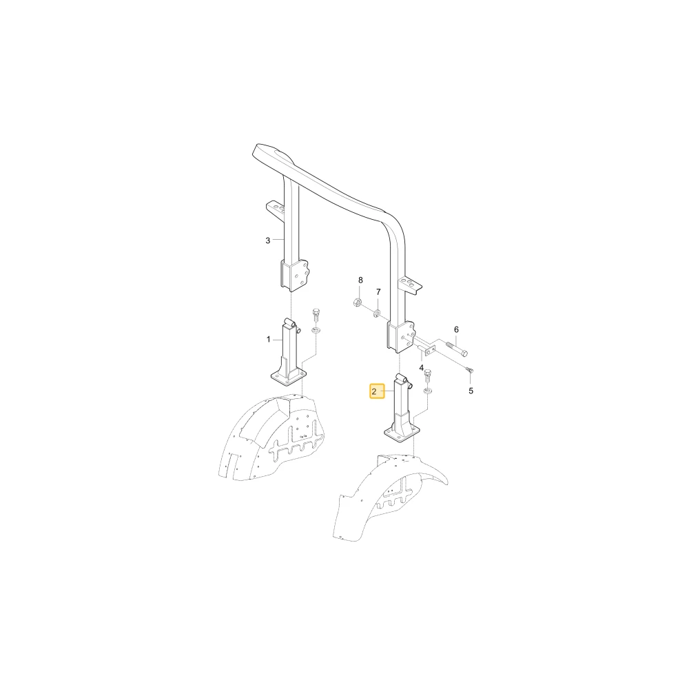 Lewy ROPS SUPPORT. KIOTI T2351-97122BB