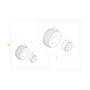Komplet kół trawiastych 23x8,5-12 przód, 33x12,5-16,5 KIOTI T2358-A03000101