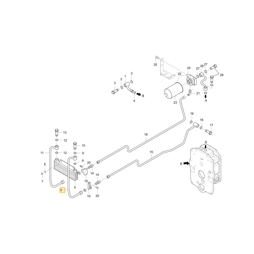 Wąż hydrauliczny chłodzenia 1 KIOTI T2360-37161