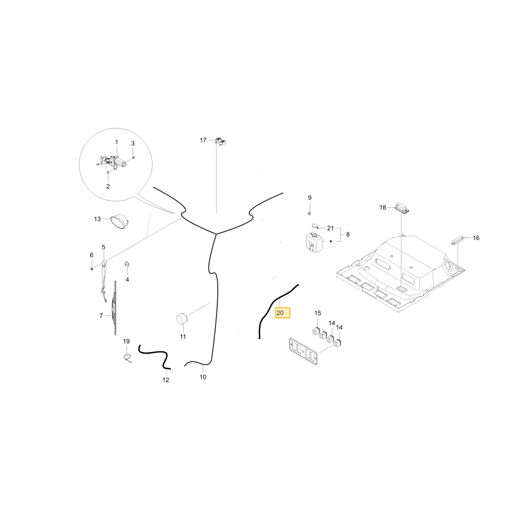 Wiązka przewodów lampy łączącej kierunku KIOTI T2391-69361