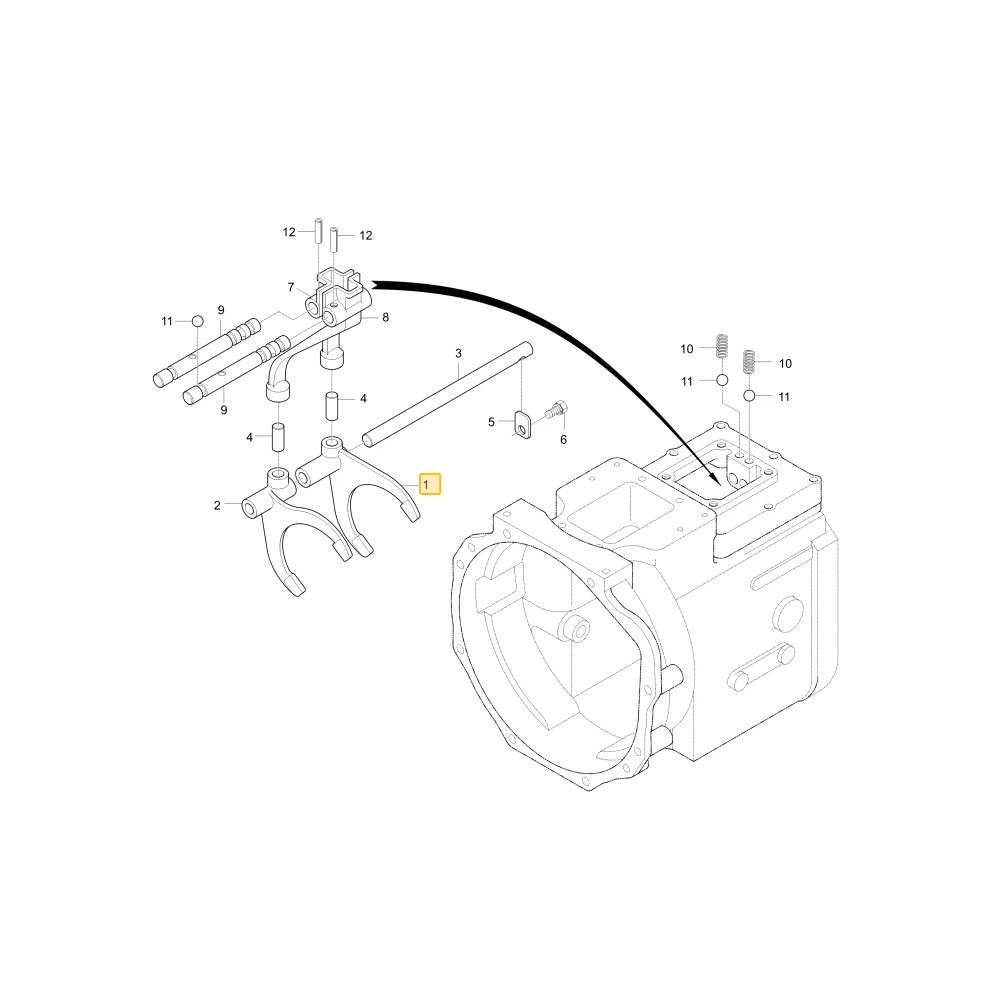Widełki głównej zmiany biegów 1, 2 KIOTI T2440-23513
