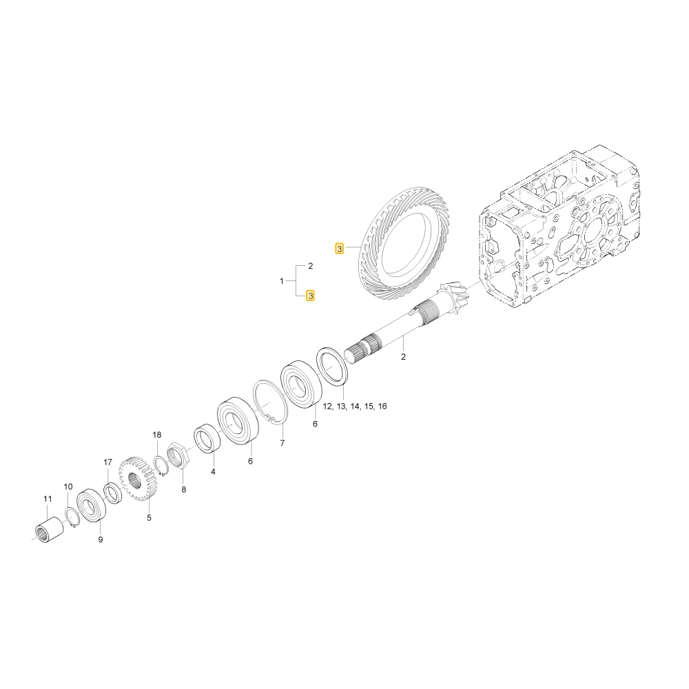 Koło zębate stożkowe spiralne 39 KIOTI T2440-26121
