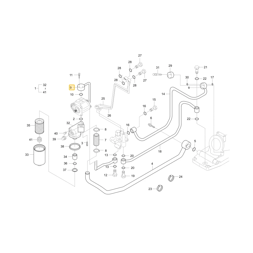 Rurka hydrauliczna 1 KIOTI T2540-38213