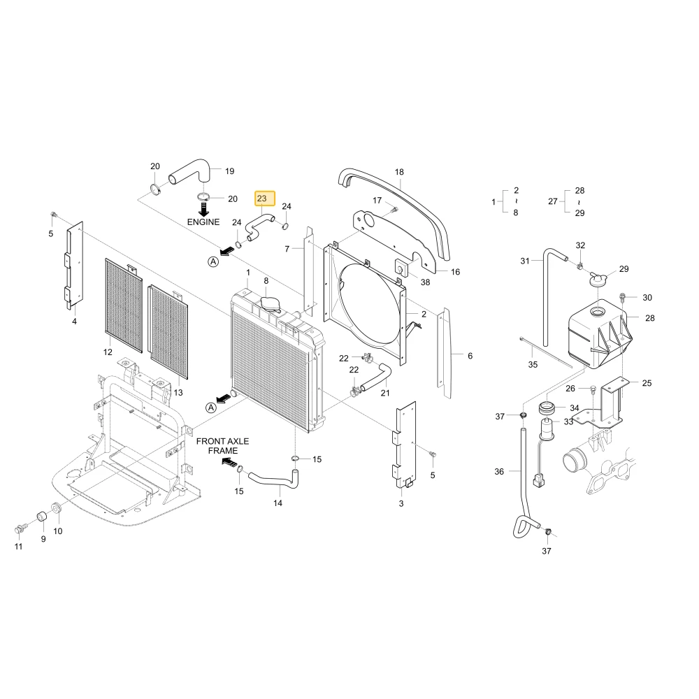 Rurka powrotna wody 3 KIOTI T2540-73341