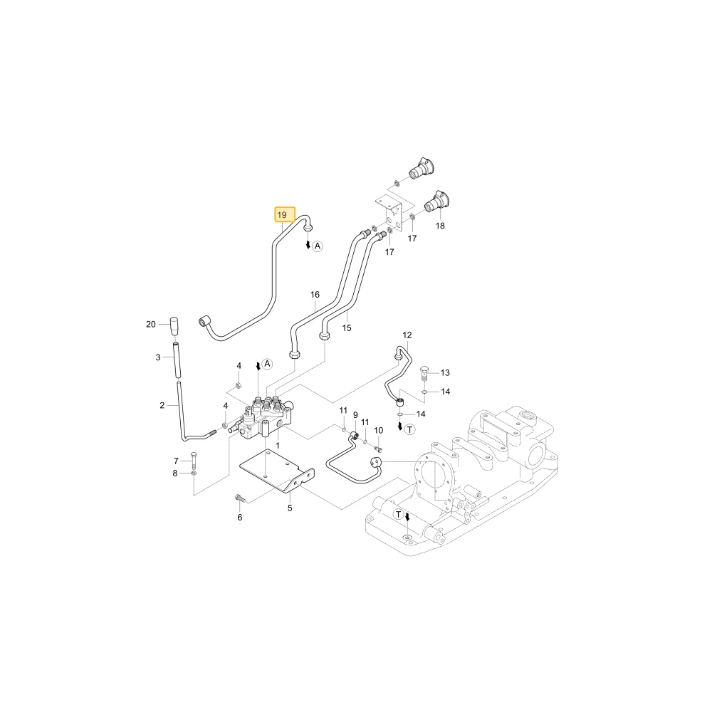 Rurka hydrauliczna 1 KIOTI T2546-38251