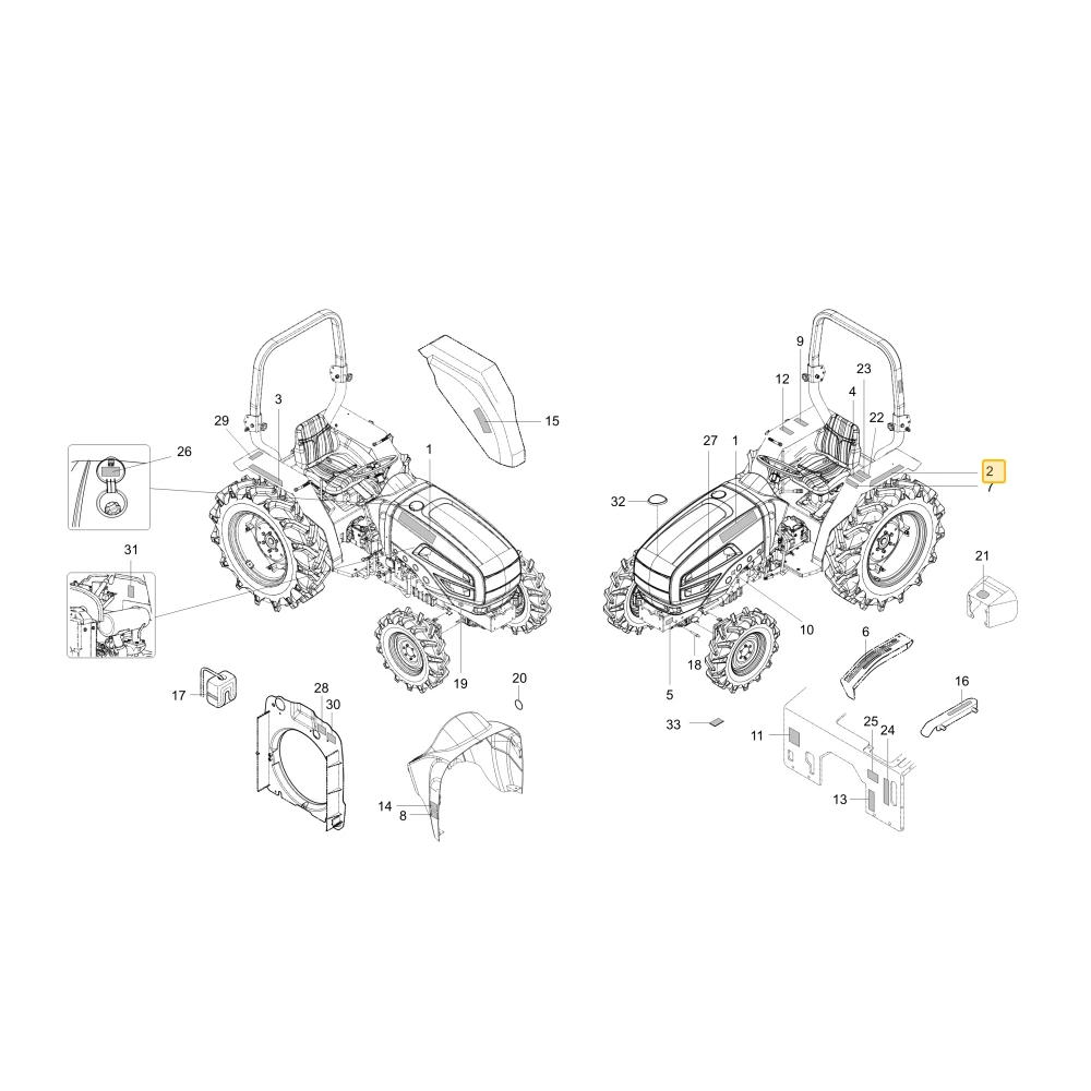 Naklejka lewego błotnika KIOTI T2546-50031