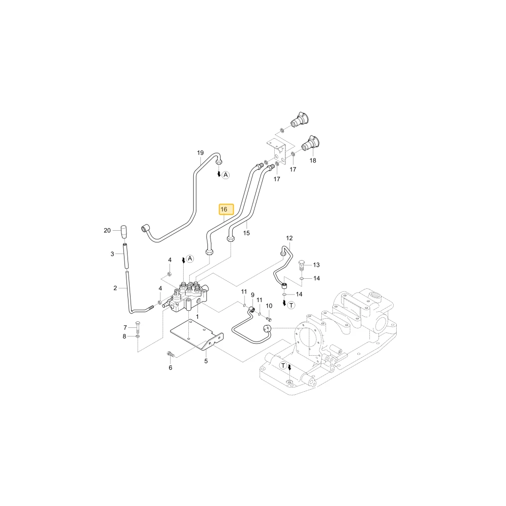 Rurka hydrauliczna B KIOTI T2546-90151