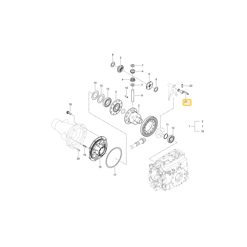 Dźwignia mechanizmu różnicowego KIOTI T2555-26591